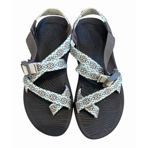 Chaco Z/Cloud Womens 10 Sandals Gray Blue Performance Footwear Hiking Adjustable